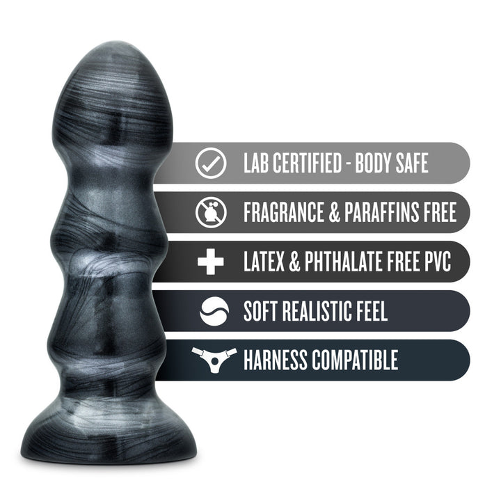 Blush Jet Black Jack 7 in. Anal Plug Carbon Metallic Black