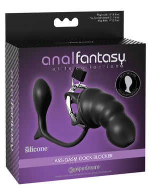 Anal Fantasy Elite Ass-Gasm Cock Blocker Chastity Cock Cage- Black