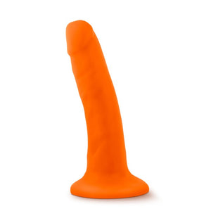 Blush Neo 6 in. Dual Density Dildo with Suction Cup Neon Orange