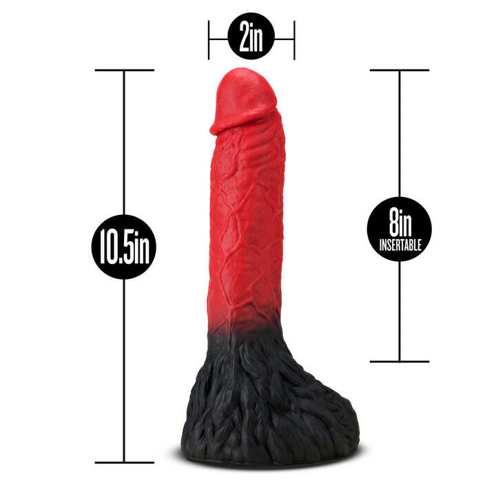 The Realm Lycan Red 10.5-Inch Long Dildo With Lock On Base