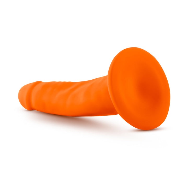 Blush Neo 6 in. Dual Density Dildo with Suction Cup Neon Orange