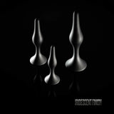 Anal Adventures Matrix | The Genesis Plug Kit: 3 Progressing Smooth Tapered Butt Plug Kit in Stellar Silver | With Stayput™ Technology & AnchorTech™ Base