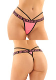 Fantasy Lingerie Vibes Sexy Bitch Buddy Pack Cheeky Panty & Strappy Thong Black/Pink