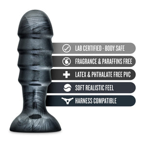 Blush Jet Bruiser 7.5 in. Anal Plug Carbon Metallic Black