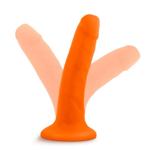 Blush Neo 6 in. Dual Density Dildo with Suction Cup Neon Orange