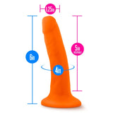 Blush Neo 6 in. Dual Density Dildo with Suction Cup Neon Orange